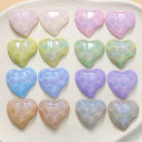 100pcs Cartoon Hearts Resin Flatback Beads DIY Jewelry Earring
