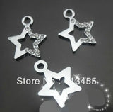 100pcs Half Rhinestones Star Pendant Charms DIY Jewelry Accessories