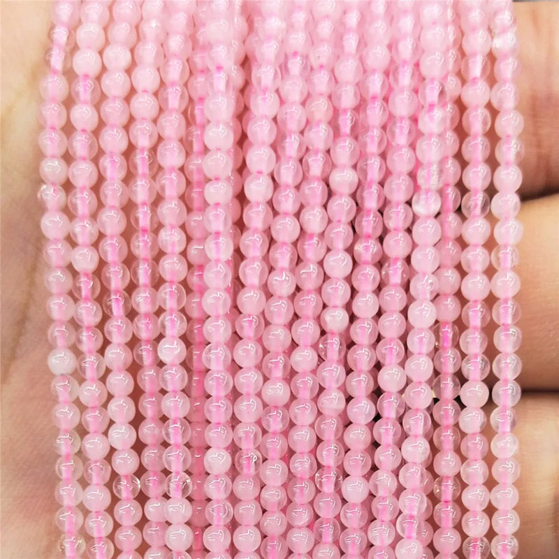 Pink Crystal Round Beads 2mm3mm for DIY Jewelry Making 15''