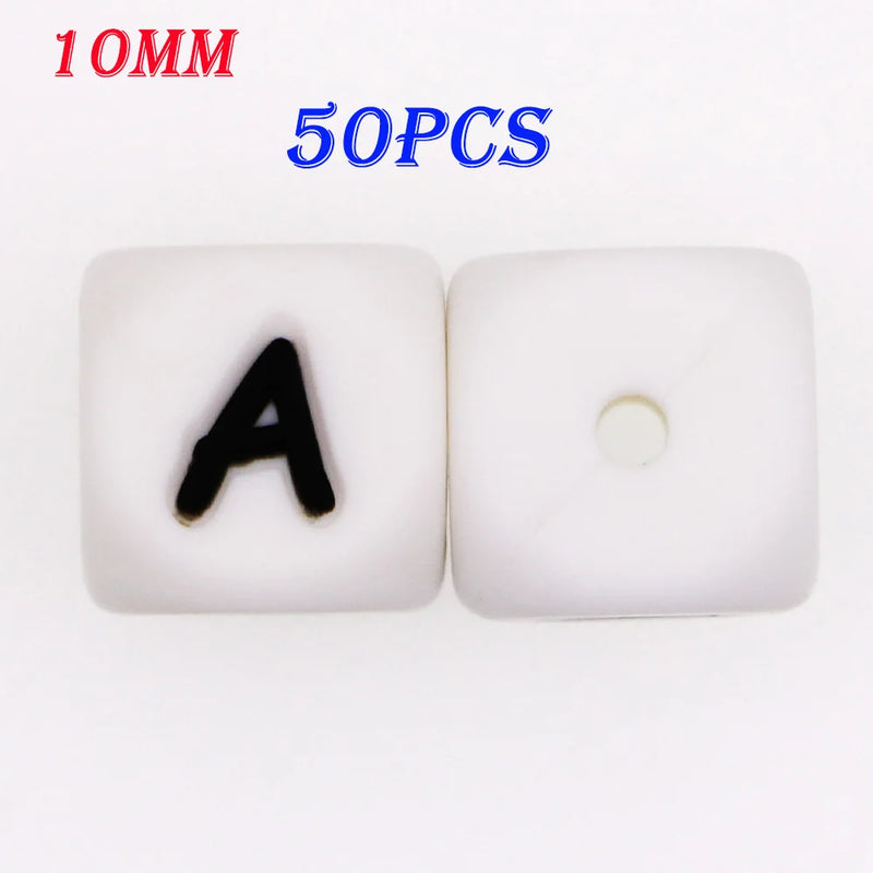 10MM Alphabet Silicone Letter Beads For Personalized Pacifier Chain Accessories
