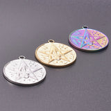 10PCS Pentagram Pendant Charms Stainless Steel DIY Necklace Supplies
