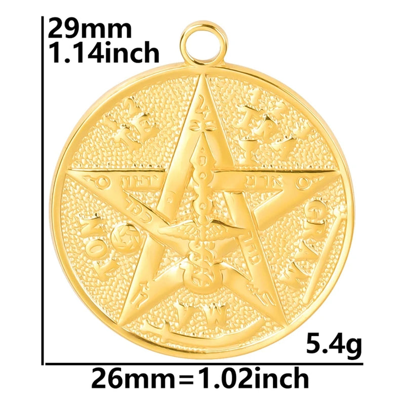 10PCS Pentagram Pendant Charms Stainless Steel DIY Necklace Supplies