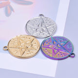 10PCS Pentagram Pendant Charms Stainless Steel DIY Necklace Supplies