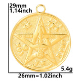 10PCS Pentagram Pendant Charms Stainless Steel DIY Necklace Supplies