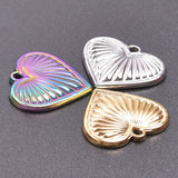 10PCS Love Heart Pendant Charms Stainless Steel DIY Jewelry Necklace Supplies