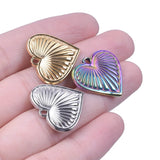 10PCS Love Heart Pendant Charms Stainless Steel DIY Jewelry Necklace Supplies