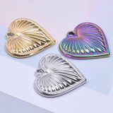10PCS Love Heart Pendant Charms Stainless Steel DIY Jewelry Necklace Supplies