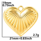 10PCS Love Heart Pendant Charms Stainless Steel DIY Jewelry Necklace Supplies