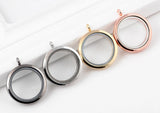 Set of 10 30MM Plain Round Glass Locket Pendant