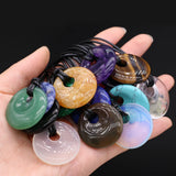 10PCS Natural Semi-precious Stones Round Beads Pendant DIY Jewelry