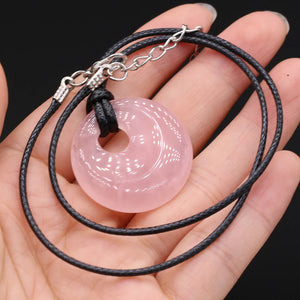 10PCS Natural Semi-precious Stones Round Beads Pendant DIY Jewelry