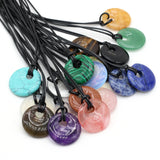 10PCS Natural Semi-precious Stones Round Beads Pendant DIY Jewelry