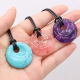 10PCS Natural Semi-precious Stones Round Beads Pendant DIY Jewelry
