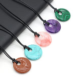 10PCS Natural Semi-precious Stones Round Beads Pendant DIY Jewelry