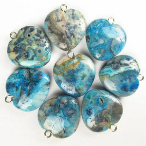 10Pcs 20mm Crazy Lace Agate Heart Pendant for Jewelry Making