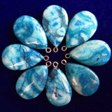 10Pcs Teardrop Crazy Lace Agate Pendant for Jewelry Making