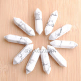 10Pcs Hexagonal Healing Pointed Reiki Chakra Gem Stone Pendant Beads