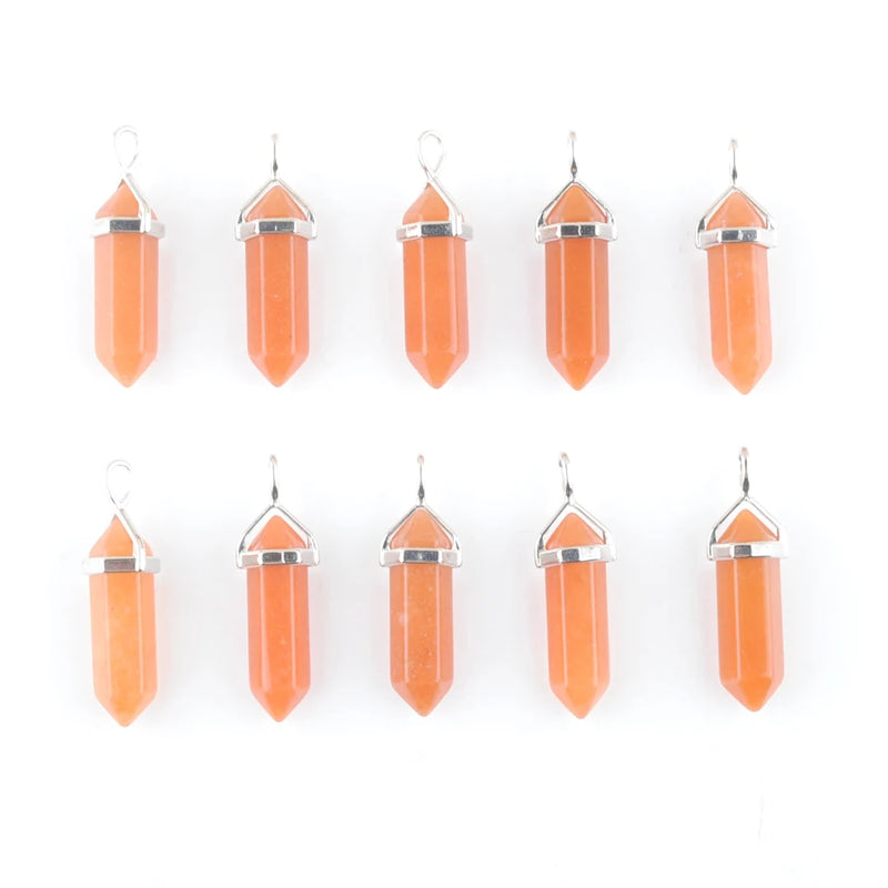 10Pcs Agate Stone Pendant Chakra Jewelry Gift
