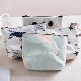 10Pcs Cotton Canvas Coin Purse Key Zipper Storage Necklace Bags