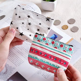 10Pcs Cotton Canvas Coin Purse Key Zipper Storage Necklace Bags