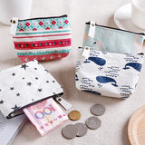 10Pcs Cotton Canvas Coin Purse Key Zipper Storage Necklace Bags