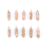 10Pcs Fluorite Pendants Natural Gem Stone Hexagonal Pillar Pendulum