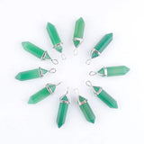 10Pcs Green Agates Natural Stone Pendant Reiki Chakra Beads