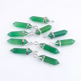 10Pcs Green Agates Natural Stone Pendant Reiki Chakra Beads