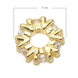 10Pcs 8mm CZ Rhinestone Spacer Beads for Jewelry Making