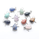 10Pcs/Lot Angel Wings Natural Stone Teardrop Pendants for Jewelry Making