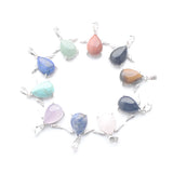 10Pcs/Lot Angel Wings Natural Stone Teardrop Pendants for Jewelry Making
