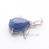 10Pcs/Lot Angel Wings Natural Stone Teardrop Pendants for Jewelry Making