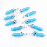 10Pcs Natural Stone Pendant Reiki Chakra Raw Turquoise Beads Gem Jewelry