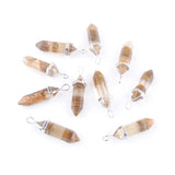 10Pcs Natural Stone Hexagonal Bullet Pendant Cherry Quartz Beads