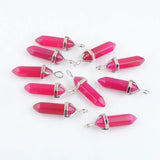 10Pcs/Lot Plum Agate Stone Bullet Pendulum Jewelry