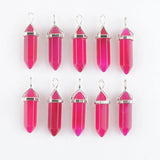 10Pcs/Lot Plum Agate Stone Bullet Pendulum Jewelry