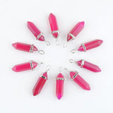 10Pcs/Lot Plum Agate Stone Bullet Pendulum Jewelry
