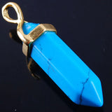 10Pcs Natural Crystal Stone Hexagonal Pendants for DIY Jewelry Making C2046