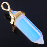 10Pcs Natural Crystal Stone Hexagonal Pendants for DIY Jewelry Making C2046