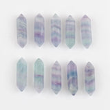 10Pcs Flourite Hexagonal Healing Pointed Chakra Pendant Beads