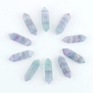 10Pcs Flourite Hexagonal Healing Pointed Chakra Pendant Beads