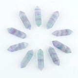 10Pcs Flourite Hexagonal Healing Pointed Chakra Pendant Beads