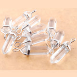 10Pcs Natural Stone Quartz Hexagonal Column Pendulum Pendants Jewelry