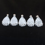 Natural Stone Teardrop Pendant Metal Flower Crystal Jewelry