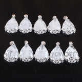 Natural Stone Teardrop Pendant Metal Flower Crystal Jewelry