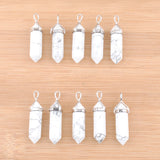 10Pcs Natural Turquoise Pendants Hexagonal Reiki Chakra Jewelry