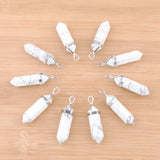 10Pcs Natural Turquoise Pendants Hexagonal Reiki Chakra Jewelry