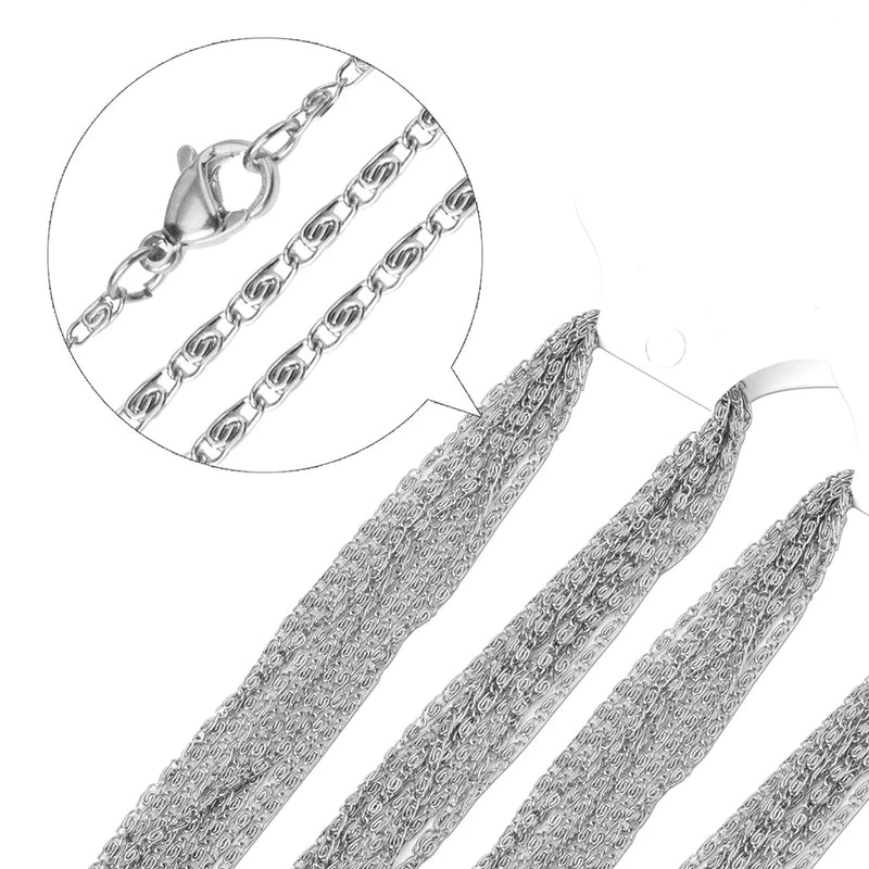 10Pcs/Pack 2mm Stainless Steel Necklace for Pendant DIY Jewelry Making