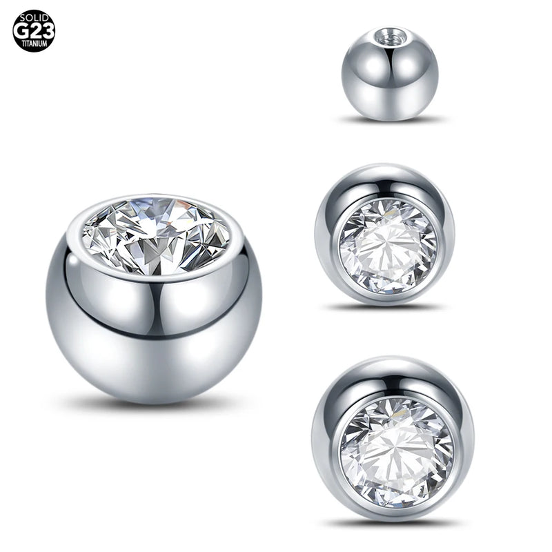 10Pcs Titanium Screw Balls Body Piercing Jewelry