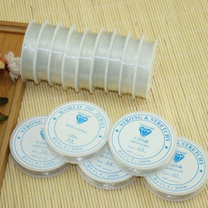 10 Clear Nylon Beading Elastic Stretch Wire Cord Thread 0.4-1mm